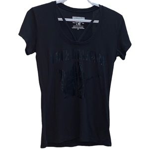 True Religion brand jeans logo strappy neck tee